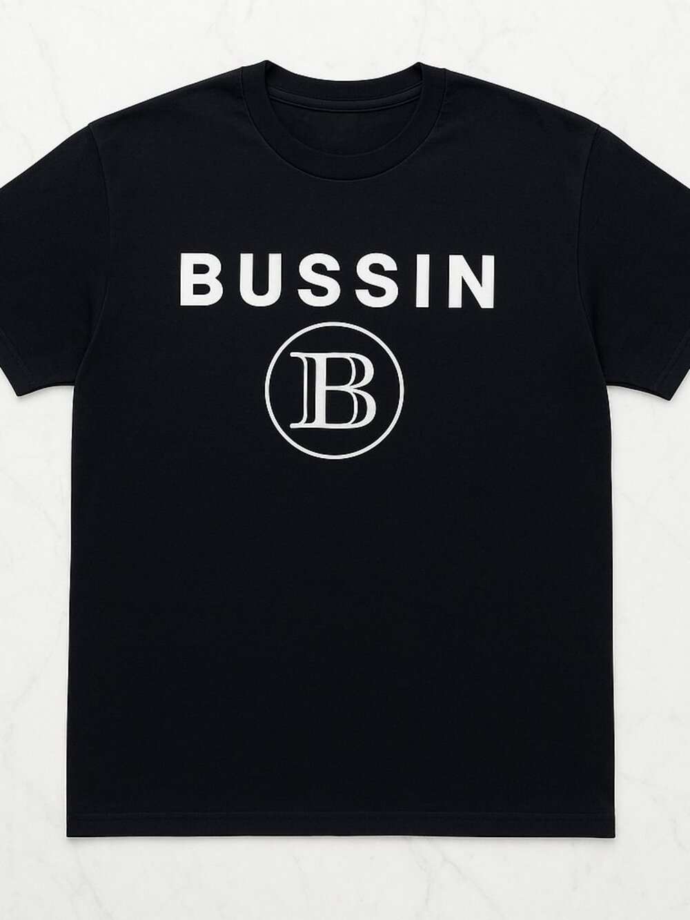 Bussin Graphic Tee Black With White Logo Streetwear Tee